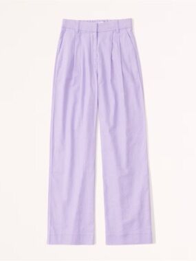 Abercrombie &‎ Fitch Sloane Purple Linen Pants Lilac Wide Leg Size Small
